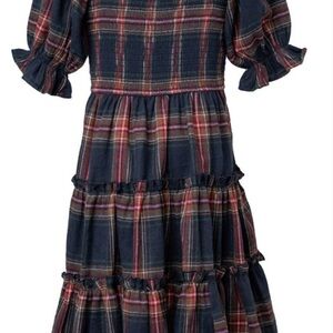 Brands New - size 8 Ivy City Co Mini Madeline Dress in Navy Plaid